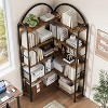 Jojoka 5-Tier L Shaped Arched Corner Bookshelf,68.5" Tall Industrial Metal Frame Display Rack for Living Room - 4 of 4