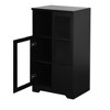 Modern Storage Cabinet With 2 Glass Doors & 2 Storage Spaces, Freestanding Floor Cabinet With Adjustable Shelves For Living Room Bathroom Kitchen - 3 of 4