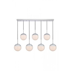 Elegant Lighting Eclipse 7 Lights Chrome Pendant With Frosted White Glass - 1 of 4