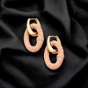 Slickblue Women's Oval Wrap Hoop Earrings, Faux Leather Detail, Drop Earrings, Vintage Chic, Pink, 2" Length - 2 of 3