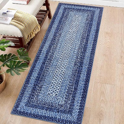 Non-Slip Kitchen Runner Rug, Washable Boho Vintage Rug with Rubber Backing for Hallway, Entryway, Laundry Room