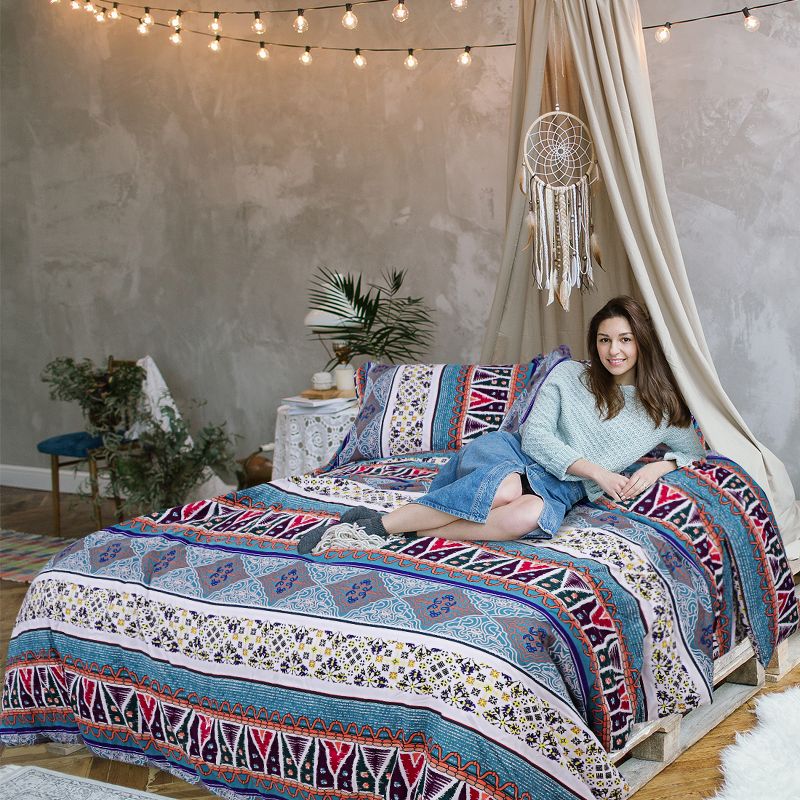 PiccoCasa Bohemian Soft Comfortable Comforter and Sham Set 3 Pcs, 3 of 7
