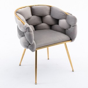 Vynxaria Modern Velvet Accent Chair Gray, Leisure Single Sofa for Bedroom and Vanity - 1 of 4