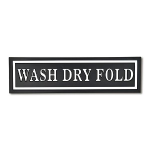 HomeRoots 10" X 36" Black And White Wash Dry Fold Metal Wall Decor - 1 of 4