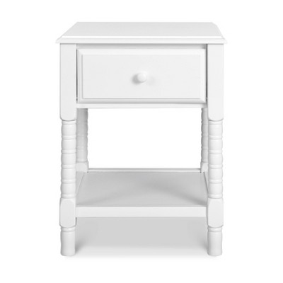 Classic White Jenny Lind Spindle Nightstand with Storage Drawer