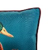 18"x18" Watercolor Ducks Printed with Ribbon Embroidery Teal - Edie@Home: Farmhouse Style, Square Shape, Zipper Closure - 4 of 4
