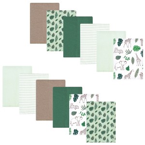 Luvable Friends Hudson Baby Flannel Burp Cloths 12pk Set - 1 of 2