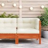 vidaXL Patio Sofa Corner with Cushions - Wax Brown Pine Wood Modular Garden Furniture for Outdoor/Patio - 24.8"x24.8"x24.6" - 3 of 4