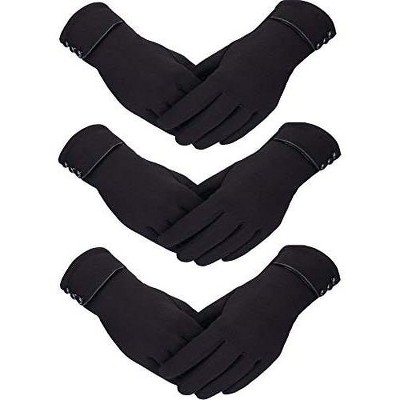 Zuppad 3 Pairs Womens Gloves Winter Touchscreen Texting Phone Windproof Gloves Warm Fleece Lined Cold Weather