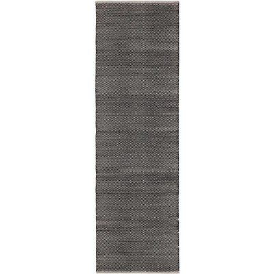Dash & Albert Hand-Knotted Black/Ivory Herringbone Synthetic 2'x3' Rug