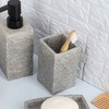 Evideco French Home Goods Modern Square Resin Stone Effect Bathroom Tumbler – Versatile Toothbrush Holder, Makeup Brush Cup and Countertop Organizer - 2 of 4