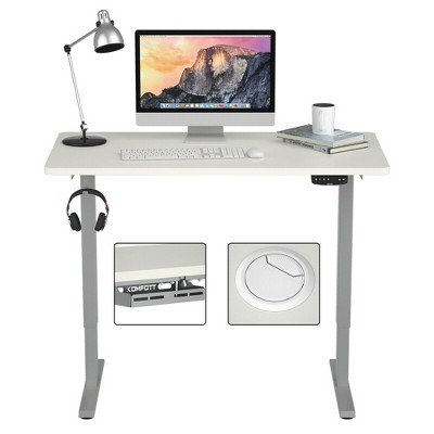 Costway Electric Standing Desk Sit to Stand Height Adjustable Dual Motor White/Black/Grey