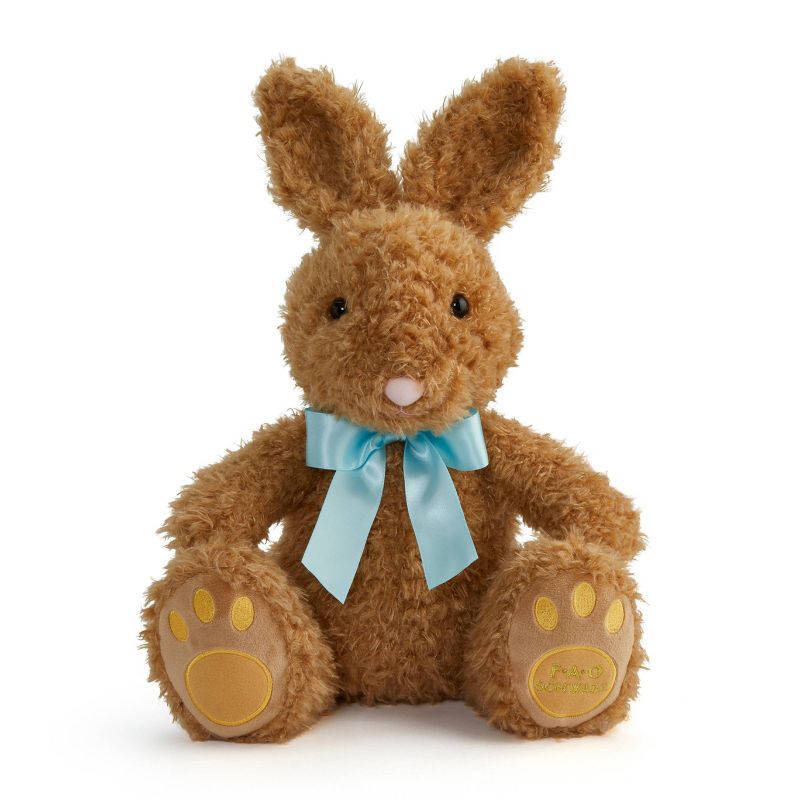 FAO Schwarz 12&#34; Brown Bunny with Orange Footpad Toy Plush, 4 of 10