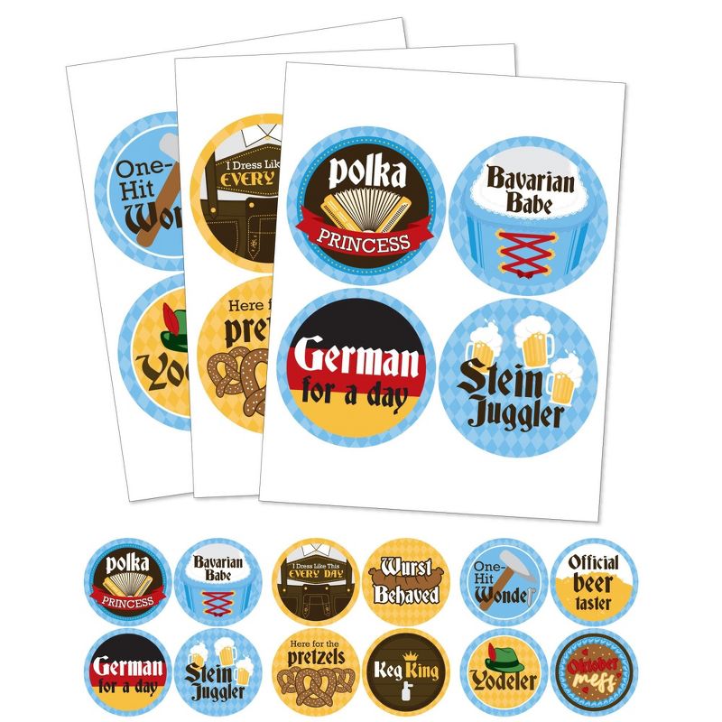 Big Dot of Happiness Oktoberfest - Beer Festival Funny Name Tags - Party Badges Sticker Set of 12, 2 of 7