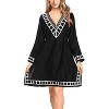 LA LEELA Women's Loose Mini Vacation Beachwear Swim Suit Dress Short Summer Beach Dress Bathing Suit Cover Ups - 3 of 3