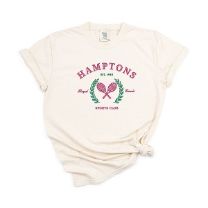 Simply Sage Market Women's Embroidered Hamptons Sports Club Short Sleeve Garment Dyed Tee - 1 of 4