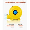 VEVOR Inflatable Blower, 750W&950W, 1.3 HP Bounce House Blower, Pump Commercial Air Blower for Inflatables, Yellow - 4 of 4