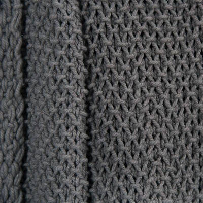 50" x 60" Dark Gray Cotton Woven Throw Blanket
