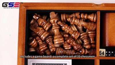 Solid Wood 7-in-1 Board Game Set with Fabric Lining
