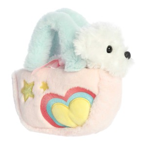 Aurora Small Pastel Heart Puppy Fancy Pals Fashionable Stuffed Animal White 7.5" - 1 of 4