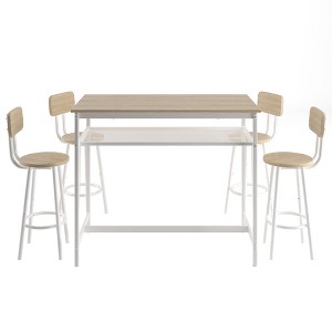Maliang 5-Piece Kitchen Counter Height Table Set, 1 Bar Table with 4 Chairs - 1 of 4