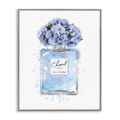 Stupell Industries Blue Flowers Perfume Bottle, 24" x 30"