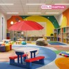 HolaHatha 2-in-1 Kids Picnic Table with Folding Bench & Adjustable Umbrella, Indoor or Outdoor Activity Set for Backyard or Patio, Multicolor - 4 of 4