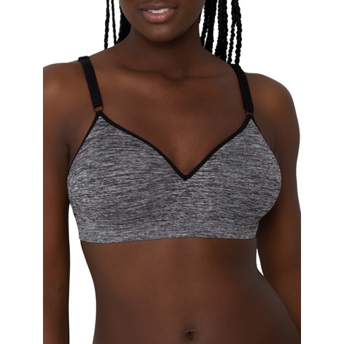 Fruit Of The Loom Women's Wireless Push-up Bra Charcoal Heather 44b : Target