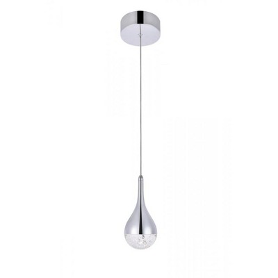 Elegant Lighting Amherst Collection LED 1-light pendant 5 in x 9in chrome finish