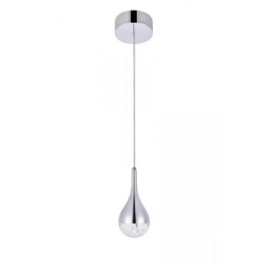 Elegant Lighting Amherst Collection LED 1-light pendant 5 in x 9in chrome finish - 1 of 4
