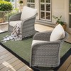 Buenhomino Outdoor Wicker Furniture Set – Swivel Glide Chairs, Sofas, Ottomans & Tables, All-Weather PE Rattan with Cushions for Patio, Garden & Deck - 3 of 4