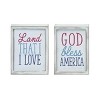 Transpac Reversible Americana Home Wood Tabletop Block Decor Set of 4 - 4 of 4
