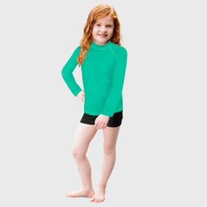 City Threads Girls UPF 50+ Long Sleeve Rashguard - USA-Made - 1 of 4