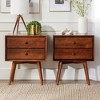 Greenberg 2 Drawer Mid-Century Modern Solid Wood Nightstand - Saracina Home - 2 of 4
