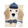 Hudson Baby Infant Boy Cotton Animal Face Hooded Towel, Baseball Dog, One Size - 2 of 2