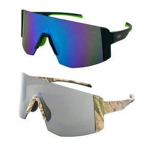 2 Pairs of Global Vision Eyewear Astro Cycling Glasses with Blue Mirror, Smoke Lenses - 1 of 4