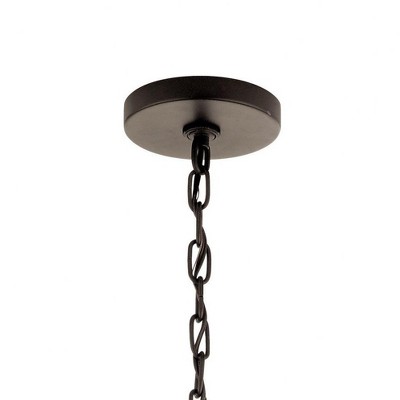 Olde Bronze 3-Light Inverted Pendant with Satin Etched Glass