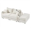 VYNXARIA 72.8in Modern Style Loveseat Sofa Sectional Sofa Couch with Storage Space, A Movable Ottoman, Two Cup Holders,A Phone Holder,Beige - 3 of 4