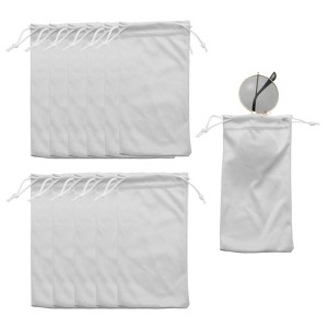 Unique Bargains Portable Drawstring Closure Microfiber Eyeglass Pouches 12 Pcs 7" x 3.5" - 1 of 4