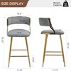 QingMoon Modern Bar Stools Set of 2, Corduroy Counter Height Chairs with Curved Backrest, Golden Chromed Base and Footrest for Kitchen Island - 4 of 4