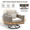 AMERLIFE 9-Piece Wicker Patio Set, Swivel Rocking Chairs, Sectional Sofa & Storage Table - 4 of 4