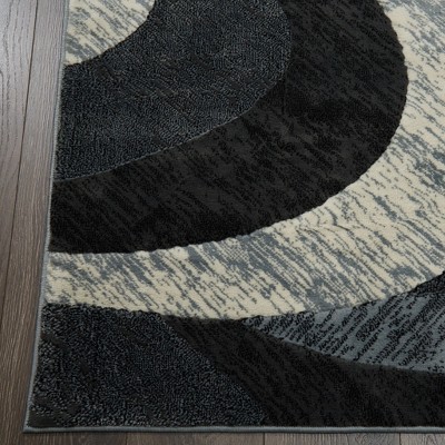 Catalina Huron Abstract Swirl Gray & Ivory Area Rug, 5'3"x7'2"