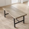 62.99" Large Dining Table for 4-6, Rustic Wood Top & Black Metal Legs, Industrial Kitchen Table for Dining Room, Kitchen, Patio - 2 of 4