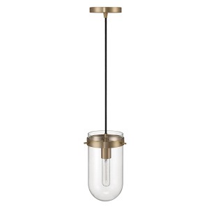Robert Stevenson Lighting Atwood Modern Minimalist Glass and Metal Ceiling Light Brushed Bronze: ETL Listed, 60W E26, Clear Shade - 1 of 4