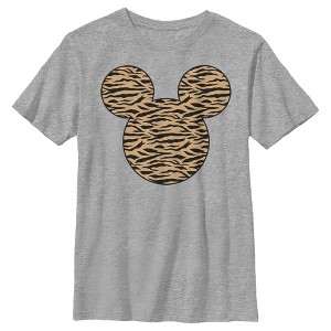 Boy's Disney Mickey Mouse Tiger Print Silhouette T-Shirt - 1 of 4