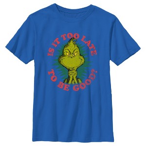 Boy's Dr. Seuss Christmas Grinch Is it too Late T-Shirt - 1 of 4