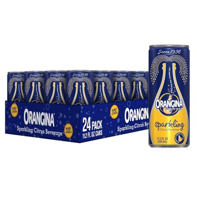 Orangina, Citrus Sparkling Juice Beverage - 11.2 Fl Oz Can (Pack of 24)