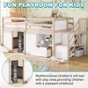 QingMoon Full Size Low loft Bed, Wood Kids Bed Frame with Stairs, Storage Shelf and Safety Guardrail, for Bedroom - 4 of 4