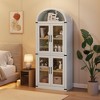 72" Arched Bookcase with Glass Doors - 4-Tier Display Cabinet, Heavy Duty Modern Shelf for Home Office & Living Room - 4 of 4