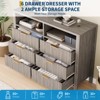 6 Drawer Dresser, Farmhouse Chest of Drawers with 2 Open Shelves and Fluted Doors, Home Storage and Organization for Living Room, Entryway - 3 of 4